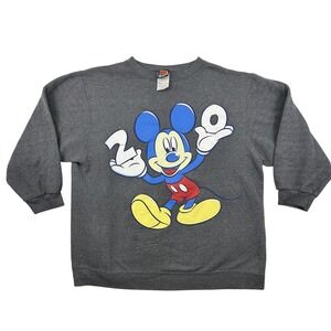 Vintage Mickey Mouse Sweatshirt Womens 2XL Disney‎ 90s Crewneck Graphic Pullover